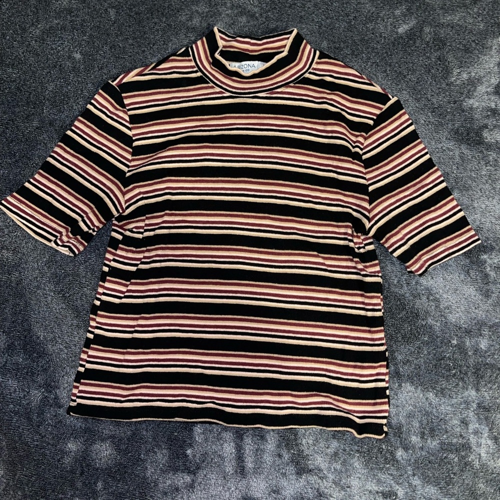 Striped mock neck 70’s style top